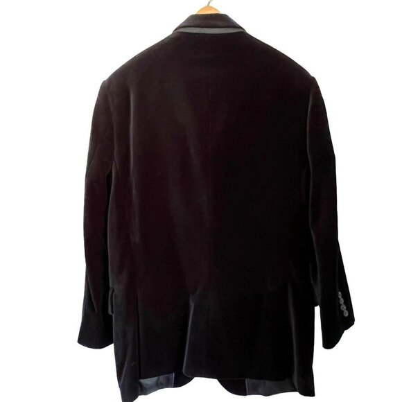 MEN’S EXPRESS BLACK VELVET 2 BUTTON BLAZER JACKET SIZE 40R - Picture 13 of 14